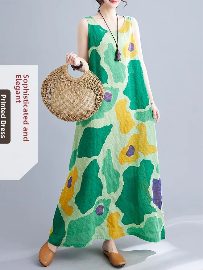 Casual Loose Cotton Linen Sleeveless Vest Dress Women Summer Large Size Leisure Holiday Style Linen Ultra Long Skirt
Casual Loose Cotton Linen Sleeveless Vest Dress Women Summer Large Size Leisure Holiday Style Linen Ultra Long Skirt