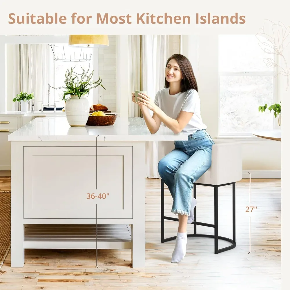 27" H Counter Height Bar Stools Set of 3, Linen Fabric Upholstered Accent Barstools for Kitchen Island, Beige Bar Stools
27" H Counter Height Bar Stools Set of 3, Linen Fabric Upholstered Accent Barstools for Kitchen Island, Beige Bar Stools