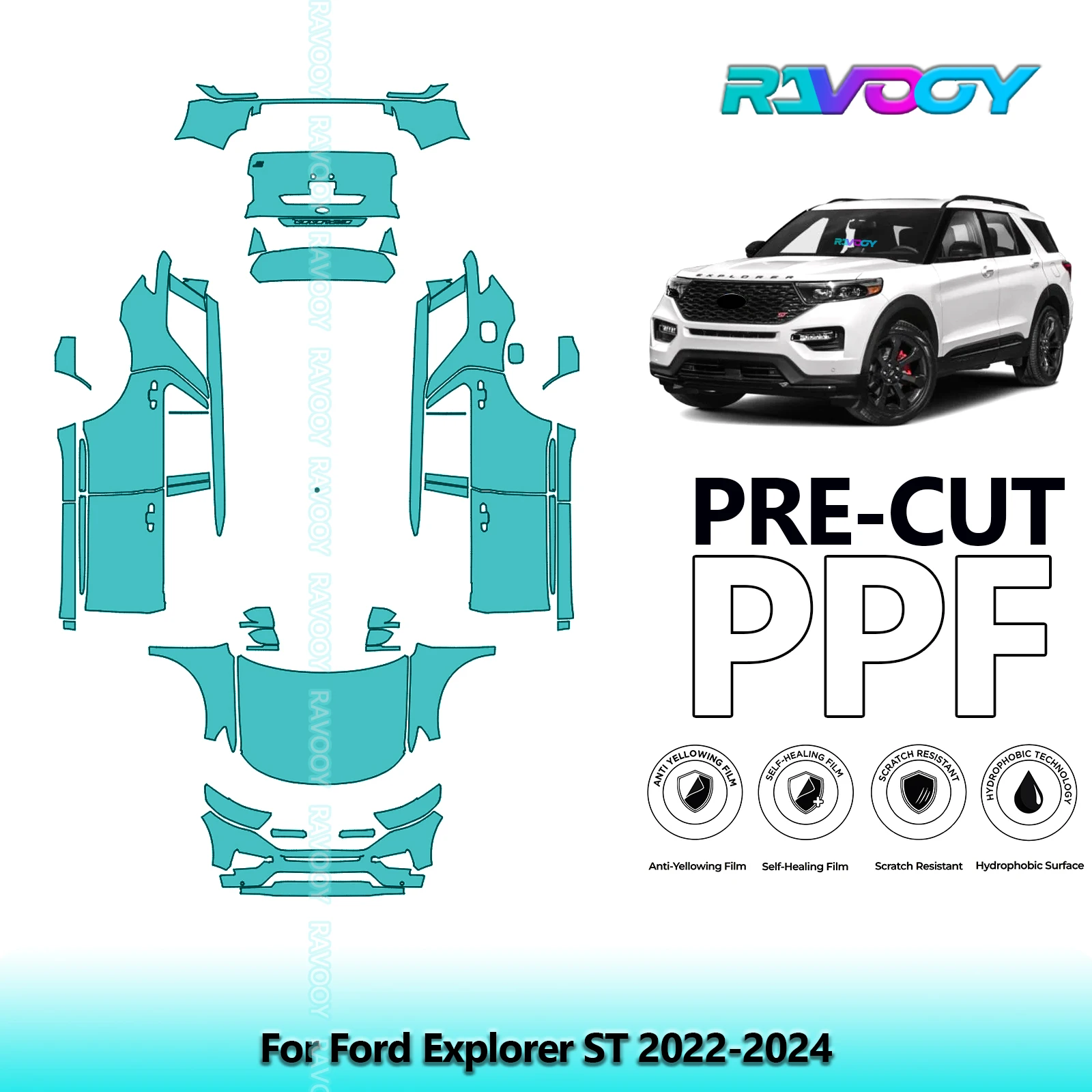 Car Precut PPF Paint Protection Film Full Vehicle For Ford Explorer ST 2022-2024
Car Precut PPF Paint Protection Film Full Vehicle For Ford Explorer ST 2022-2024