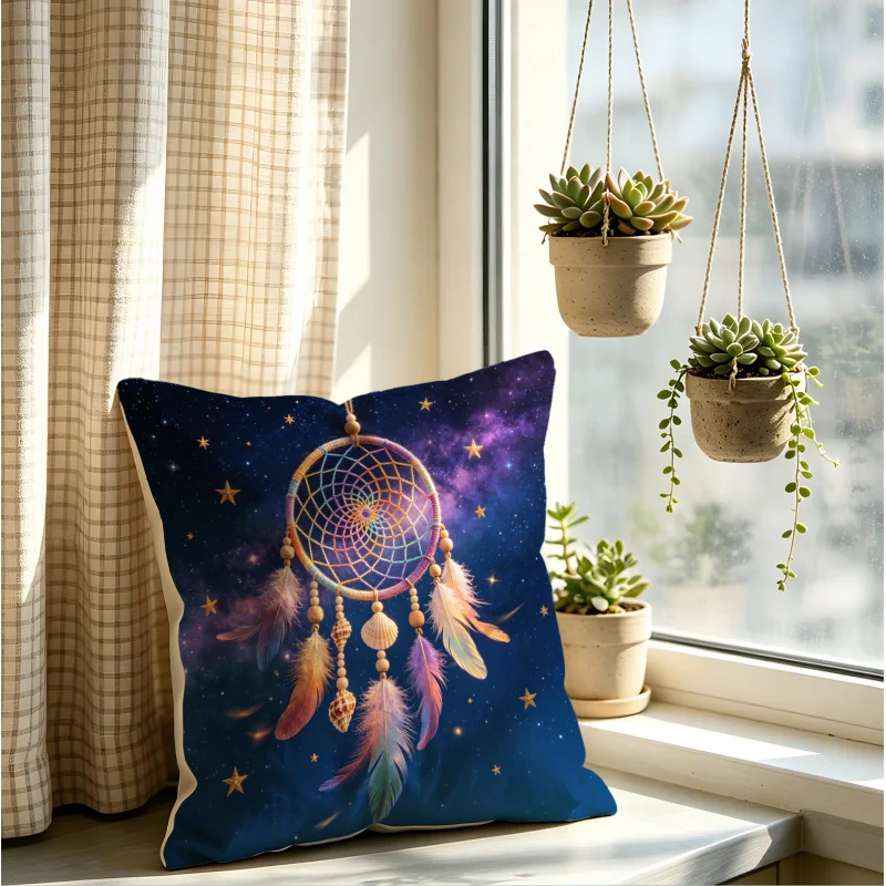 Galaxy Starry Sky Dreamcatcher Printed Throw Pillow, Detachable Cushion Cover, Soft Fabric, Boho Sofa Home Decor
Galaxy Starry Sky Dreamcatcher Printed Throw Pillow, Detachable Cushion Cover, Soft Fabric, Boho Sofa Home Decor