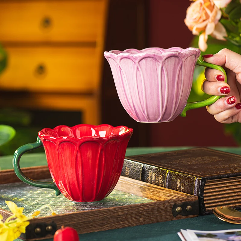 Creative Ceramic Coffee Cup Delicate Flower Mug English Afternoon Camellia Flower Tea Coffee Mug Large Capacity Breakfast Cup
Creative Ceramic Coffee Cup Delicate Flower Mug English Afternoon Camellia Flower Tea Coffee Mug Large Capacity Breakfast Cup