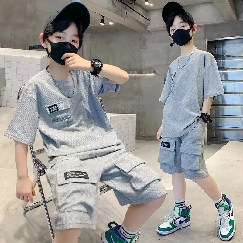 Kid Boys Short Sleeve T-Shirt+Shorts 2-Piece Set Summer Children Teen Loose Comfortable Sports Casual Clothes 4-15 Year Suit
Kid Boys Short Sleeve T-Shirt+Shorts 2-Piece Set Summer Children Teen Loose Comfortable Sports Casual Clothes 4-15 Year Suit