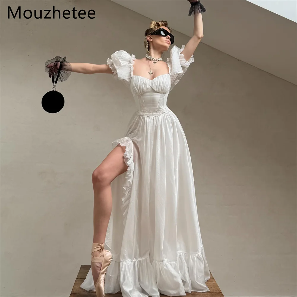Mouzhetee A-Line Elegant Pleat Side Split Wedding Dresses Simple Floor Length Brides Gown Custom Made 2026
Mouzhetee A-Line Elegant Pleat Side Split Wedding Dresses Simple Floor Length Brides Gown Custom Made 2026