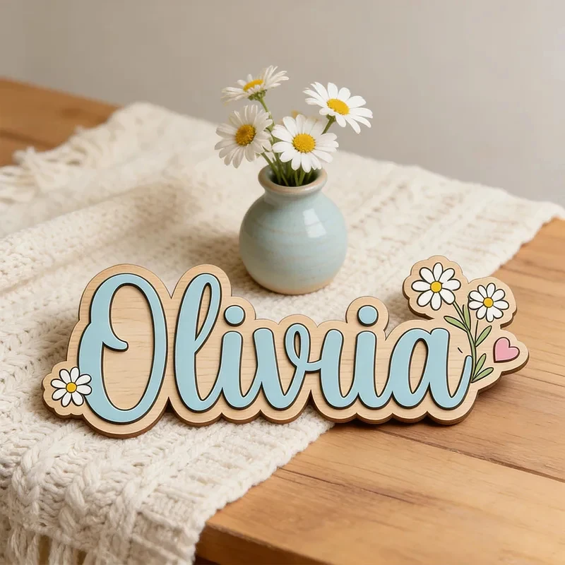 Custom Simple Daisy Heart Name Plaque for Kids Bedroom Unique Minimalist Floral Themed Wooden Door Hanger Gift
Custom Simple Daisy Heart Name Plaque for Kids Bedroom Unique Minimalist Floral Themed Wooden Door Hanger Gift