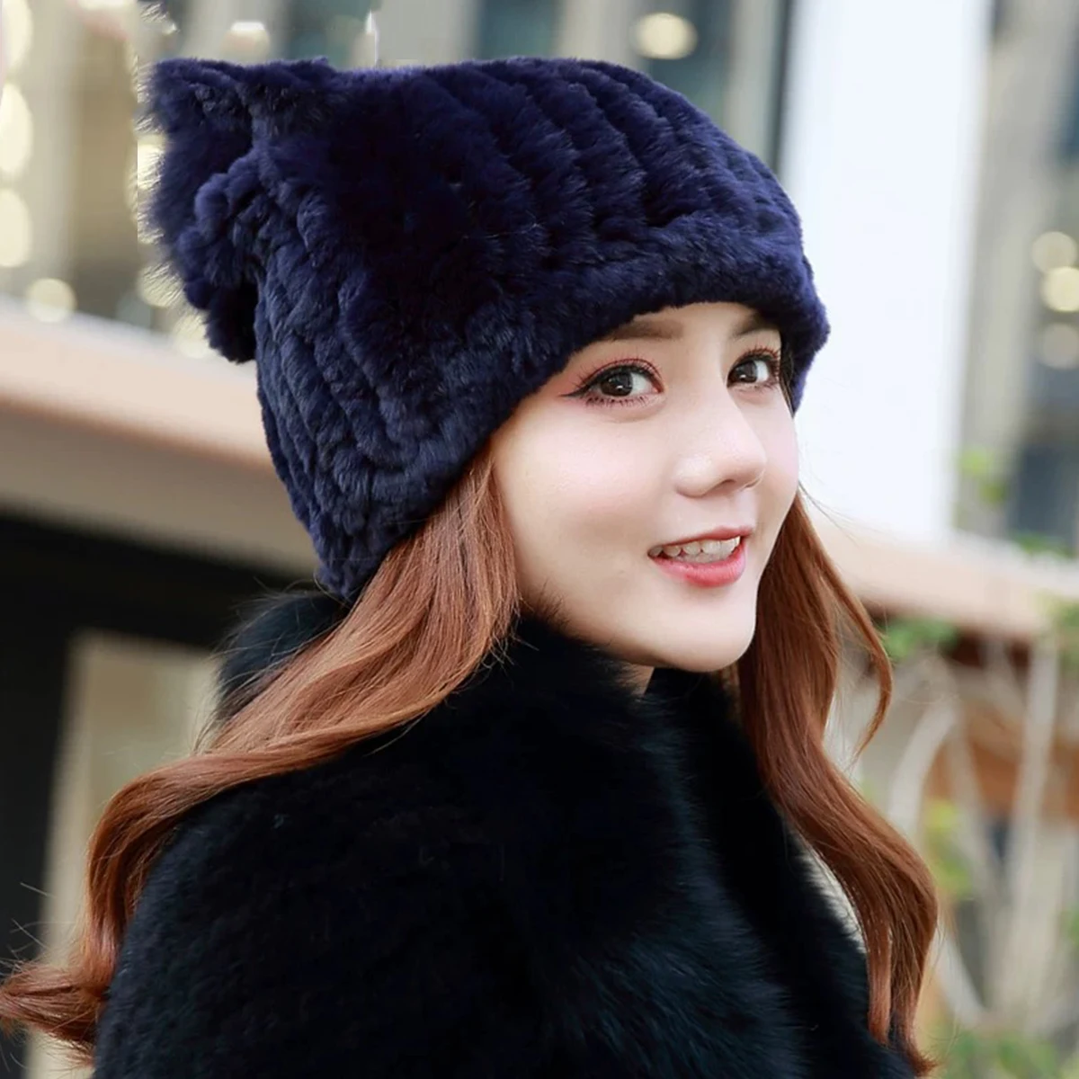 FEIMANYUAN новая зимняя шапка из натурального кроличьего меха для женщин, модная однотонная шапка из натурального лисьего меха для женщин
FEIMANYUAN новая зимняя шапка из натурального кроличьего меха для женщин, модная однотонная шапка из натурального лисьего меха для женщин