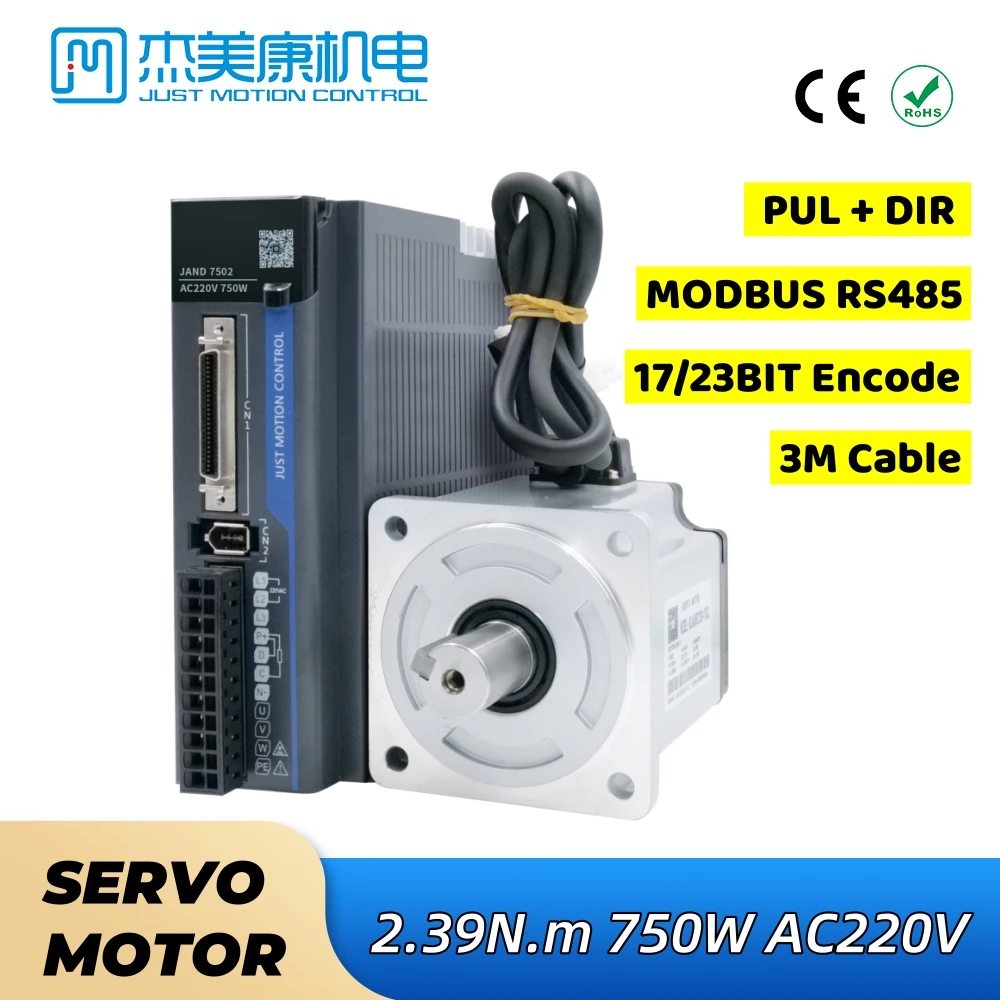 750W AC Servo JAND7502 & 80JASM507230K Brake 0.75KW 2.39NM 80mm Flange Motor Drive Kit & 3M Free Cable 17/23Bit Absolute for CNC
750W AC Servo JAND7502 & 80JASM507230K Brake 0.75KW 2.39NM 80mm Flange Motor Drive Kit & 3M Free Cable 17/23Bit Absolute for CNC