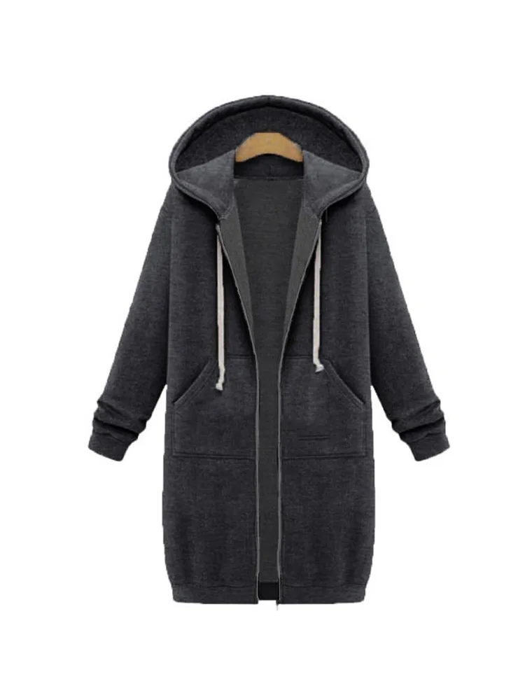 2024 Autumn Women Casual Long Hoodies Sweatshirt Coat Pockets Zip Up Outerwear Hooded Jacket Tops
2024 Autumn Women Casual Long Hoodies Sweatshirt Coat Pockets Zip Up Outerwear Hooded Jacket Tops