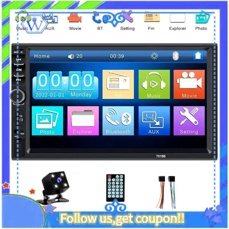 M46K-Universal 7Inch 2 Din Car Radio Recorder Player Touch Screen Stereo Player MP5 Bluetooth Multimedia Player With Camera 7018
M46K-Universal 7Inch 2 Din Car Radio Recorder Player Touch Screen Stereo Player MP5 Bluetooth Multimedia Player With Camera 7018