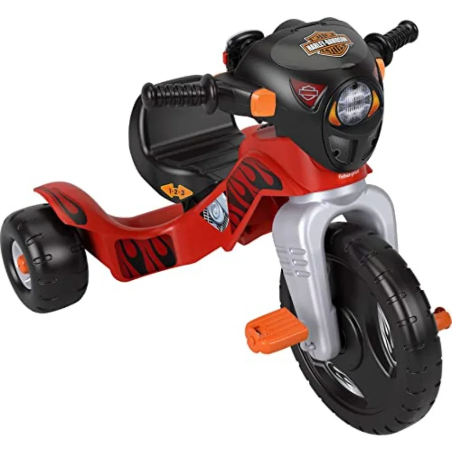 Harley-Davidson Tricycle with Lights Sounds for Ages 2+ Outdoor Play Adjustable Seat Storage Durable Plastic Frame Red and Blac
Harley-Davidson Tricycle with Lights Sounds for Ages 2+ Outdoor Play Adjustable Seat Storage Durable Plastic Frame Red and Blac