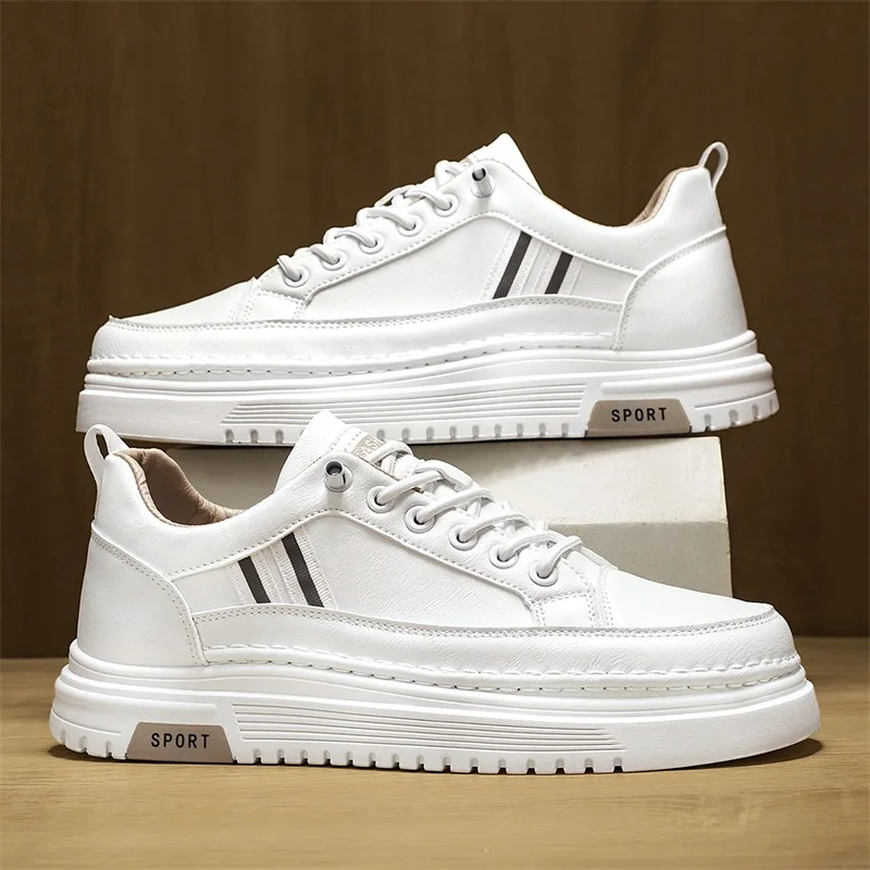 Men's Soft Leather Striped Thick-Sole Casual Sneakers, No-Lace Slip-On Design, Breathable and Versatile for Daily Wear
Men's Soft Leather Striped Thick-Sole Casual Sneakers, No-Lace Slip-On Design, Breathable and Versatile for Daily Wear
