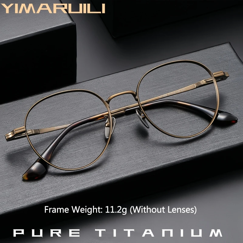 YIMARUILI Luxury Pure Titanium Men and Women Eyeglasses Frame Retro Round Big Wide-rimmed Optical Prescription Glasses CT-266
YIMARUILI Luxury Pure Titanium Men and Women Eyeglasses Frame Retro Round Big Wide-rimmed Optical Prescription Glasses CT-266