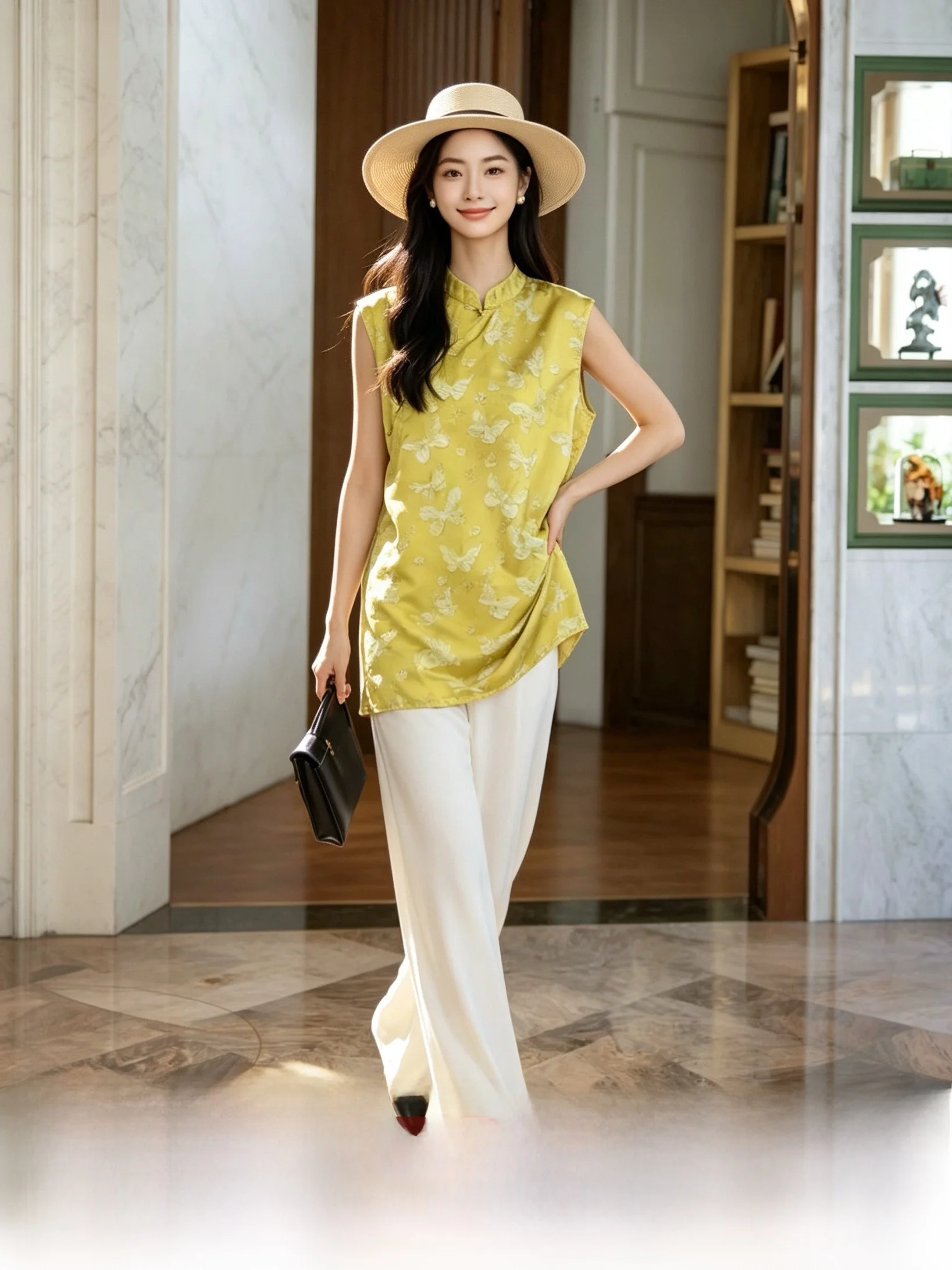 Elegant Acetate Satin Floral Embroidery Wide Leg Pants High Waist Straight Cut Loose Fit Summer Holiday Trousers for Women
Elegant Acetate Satin Floral Embroidery Wide Leg Pants High Waist Straight Cut Loose Fit Summer Holiday Trousers for Women