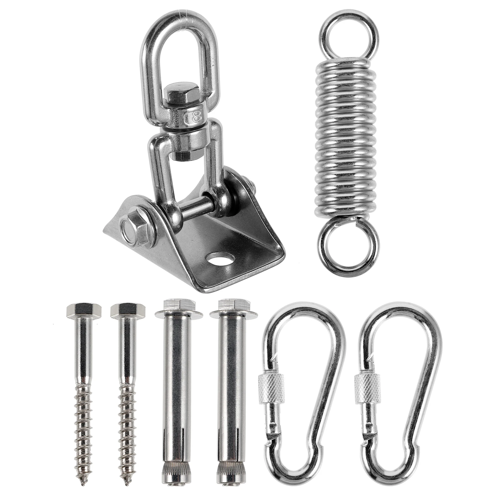 Stainless Steel Hook Set Heavy Duty Hammock Hanger Rotating Carabiner Swing Supplies Bolt Screw Multipurpose Hanging for Ceiling
Stainless Steel Hook Set Heavy Duty Hammock Hanger Rotating Carabiner Swing Supplies Bolt Screw Multipurpose Hanging for Ceiling