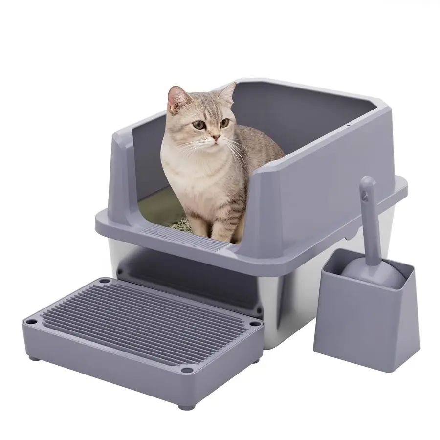 Cat Litter Box Pink Stainless Steel Wont Trap Odors Easy Rinse Clean NonPorous Open Top Design 11.6 High Sides 17.3x13.5 with Sc
Cat Litter Box Pink Stainless Steel Wont Trap Odors Easy Rinse Clean NonPorous Open Top Design 11.6 High Sides 17.3x13.5 with Sc