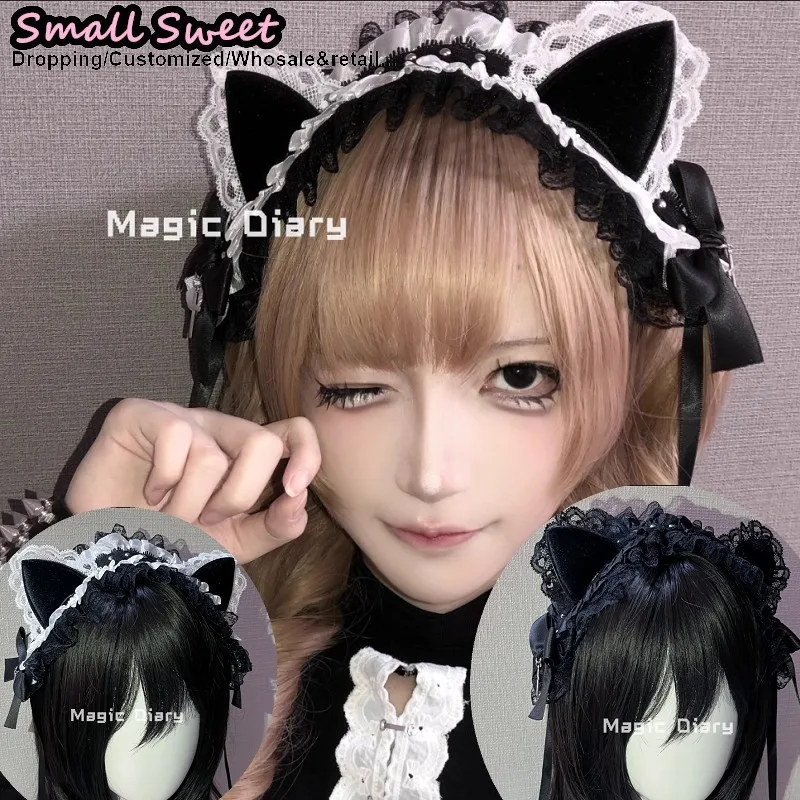 Japanese Gothic Black Frilled Lace Cat Ear Maidservant Headband Subculture Punk Y2K Kawaii Lolita Maid Cosplay Hair Accessory
Japanese Gothic Black Frilled Lace Cat Ear Maidservant Headband Subculture Punk Y2K Kawaii Lolita Maid Cosplay Hair Accessory