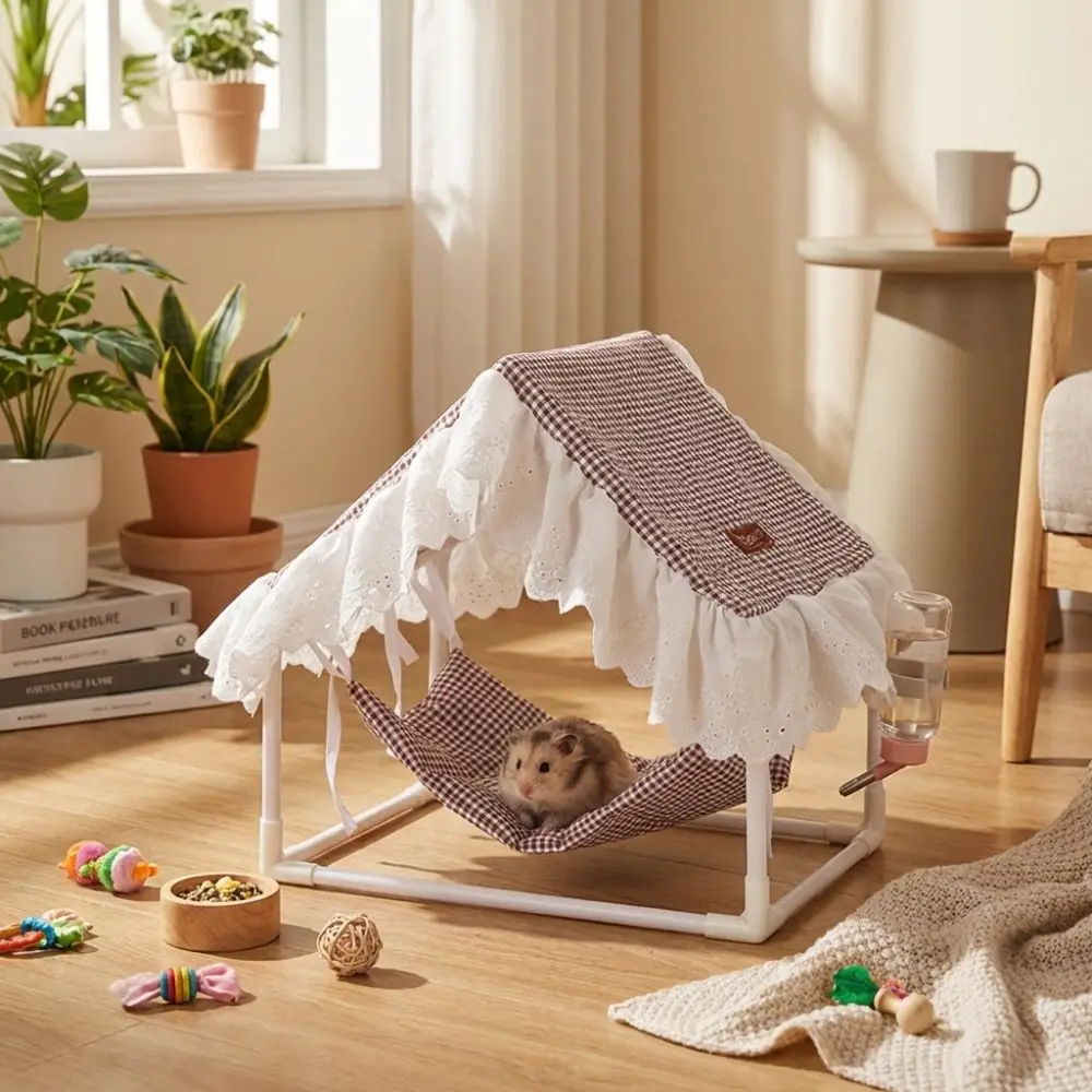 Cozy Tassel Strip Hamster Triangle Tent Sunshade Detachable Hanging Sleeping Bed with Hammock Ventilated Pet Shelter Pet Shelter
Cozy Tassel Strip Hamster Triangle Tent Sunshade Detachable Hanging Sleeping Bed with Hammock Ventilated Pet Shelter Pet Shelter