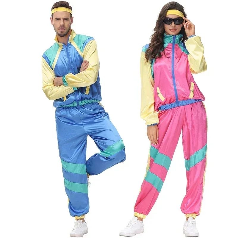 2024 Couple 80s Shell Suit Blue Purple Tracksuit Costume 90's Hippie Track Suit Halloween Costume Adult 
2024 Couple 80s Shell Suit Blue Purple Tracksuit Costume 90's Hippie Track Suit Halloween Costume Adult