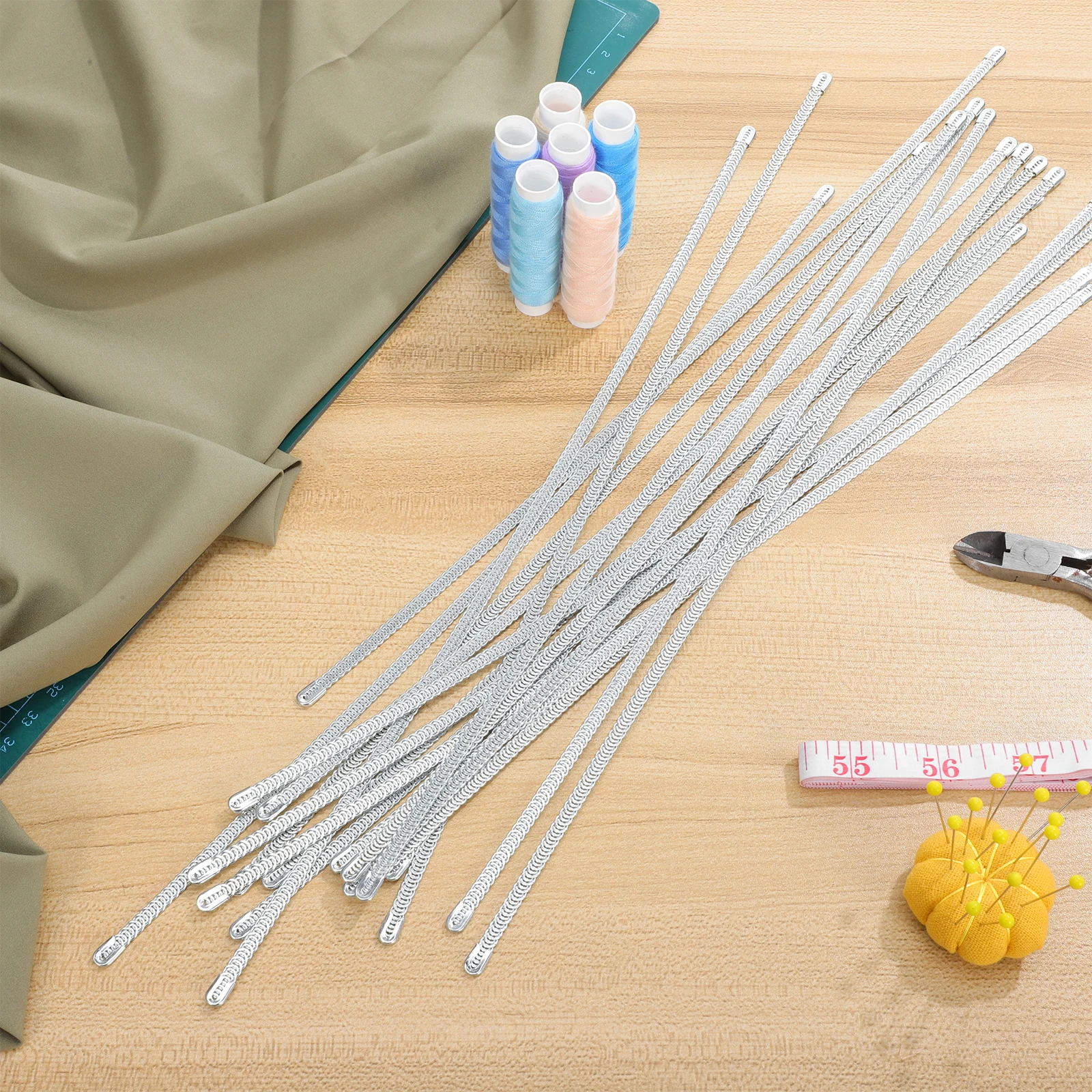 35pcs Spiral Flexible Metal Boning For Corset Making Steel Support Wedding Dress Sewing Accessories Corset Structure Polyester
35pcs Spiral Flexible Metal Boning For Corset Making Steel Support Wedding Dress Sewing Accessories Corset Structure Polyester