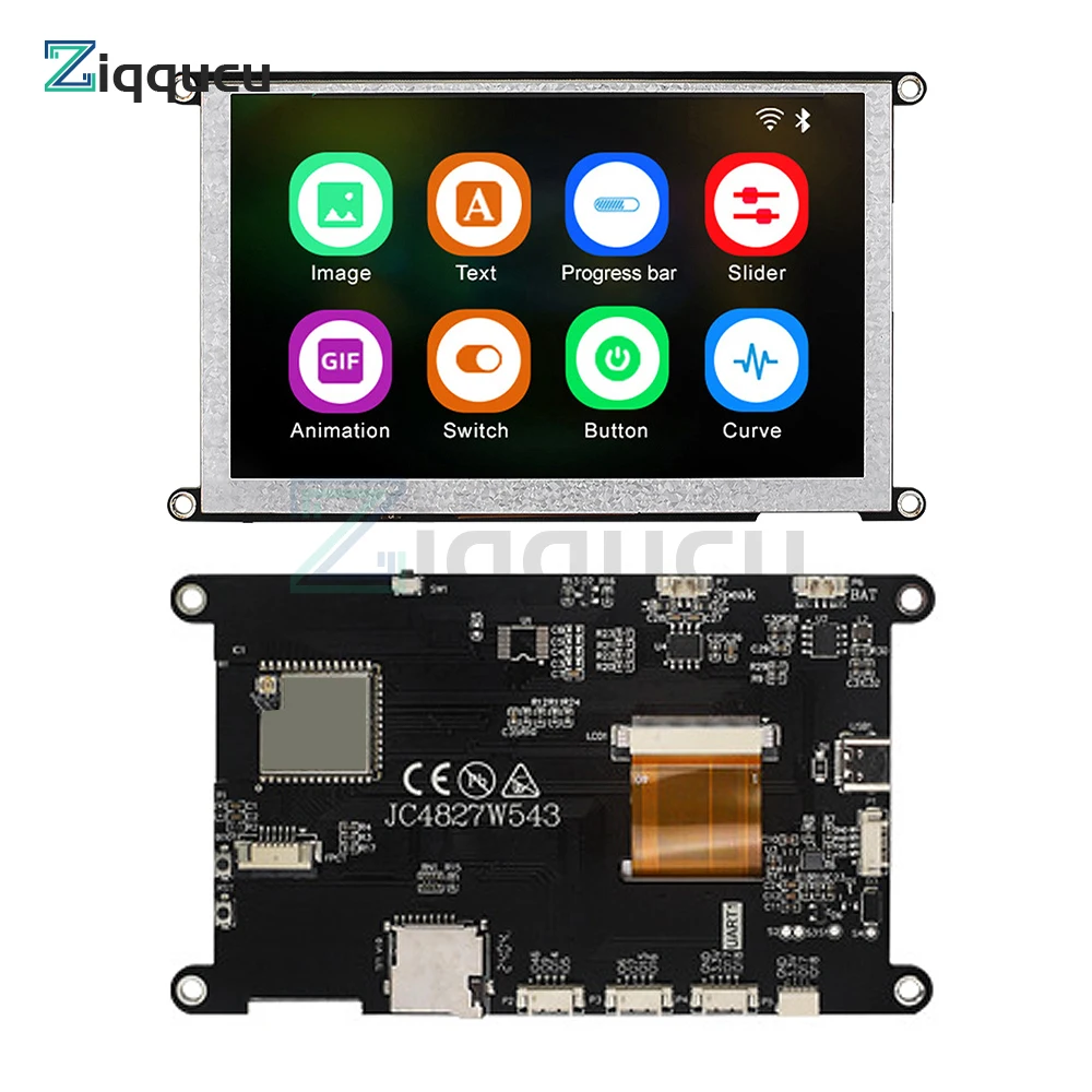 4.3-inch/5-inch LCD Display Module ESP32-S3 IPS High-definition Capacitive Touch Screen with WIFI and Bluetooth
4.3-inch/5-inch LCD Display Module ESP32-S3 IPS High-definition Capacitive Touch Screen with WIFI and Bluetooth