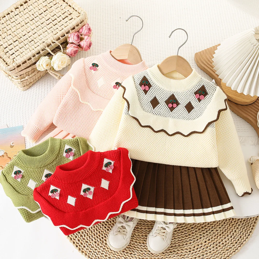 Girls Knitted Clothing Sets Spring Autumn Children Woolen Jersey Sweaters Tops Skirts Party Dress Suit For Baby Outfits Kids 6Y
Girls Knitted Clothing Sets Spring Autumn Children Woolen Jersey Sweaters Tops Skirts Party Dress Suit For Baby Outfits Kids 6Y