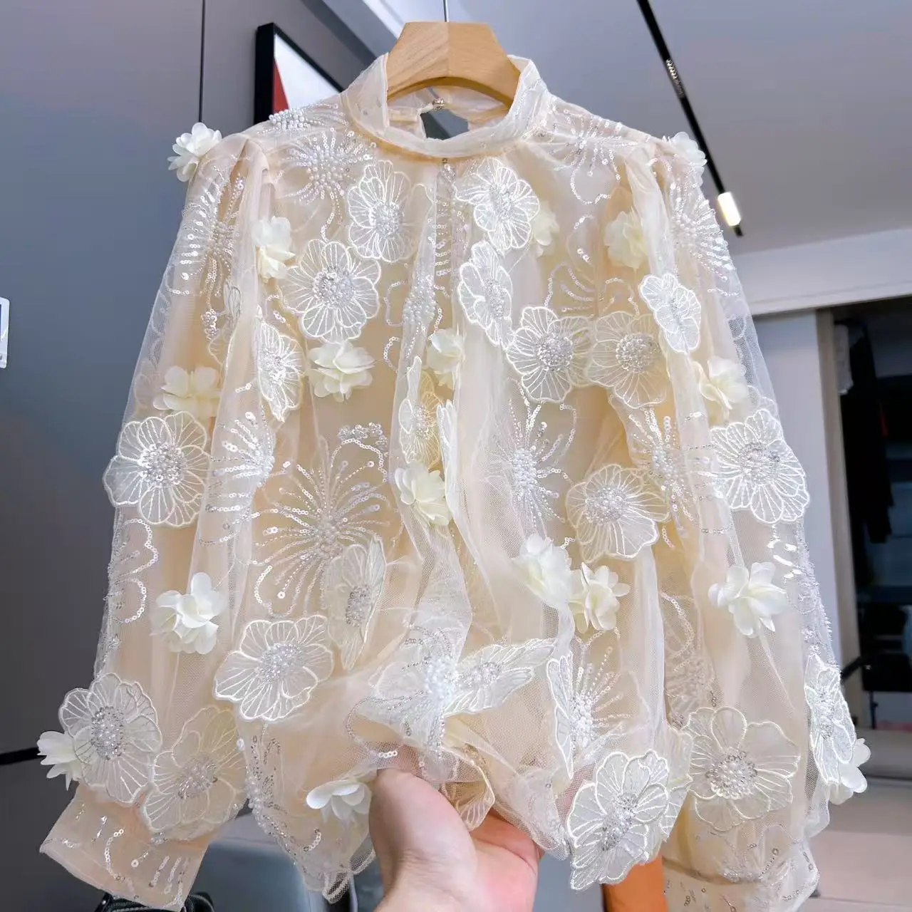 Faionable Long Sve round Ne Lace Top Women's Spring Summer New Sle Fairy Flower 3D Embroidery Ele Casual Outfit
Faionable Long Sve round Ne Lace Top Women's Spring Summer New Sle Fairy Flower 3D Embroidery Ele Casual Outfit