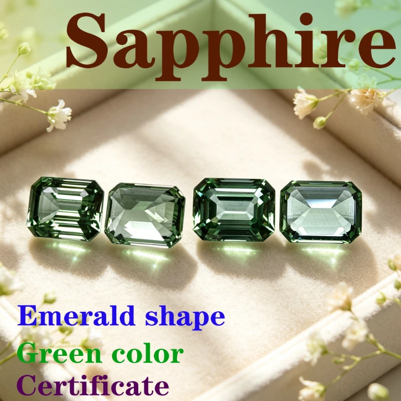 Synthetic Gemstone Sapphire Stone Green Color Emerald Shape Certificate DIY Jewelry Making
Synthetic Gemstone Sapphire Stone Green Color Emerald Shape Certificate DIY Jewelry Making