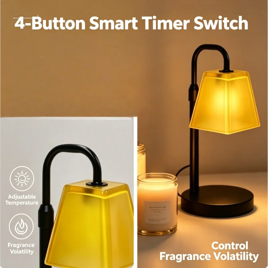 Dimmable Candle Warmer Lamp with 2H 4H 8H Timer Auto Shut Off, Lemon Yellow Glass Shade Wax Melter US Plug 110V, Adjustable Light Temperature Control Scent Release, Night Light House Warming Gifts for Her
Dimmable Candle Warmer Lamp with 2H 4H 8H Timer Auto Shut Off, Lemon Yellow Glass Shade Wax Melter US Plug 110V, Adjustable Light Temperature Control Scent Release, Night Light House Warming Gifts for Her