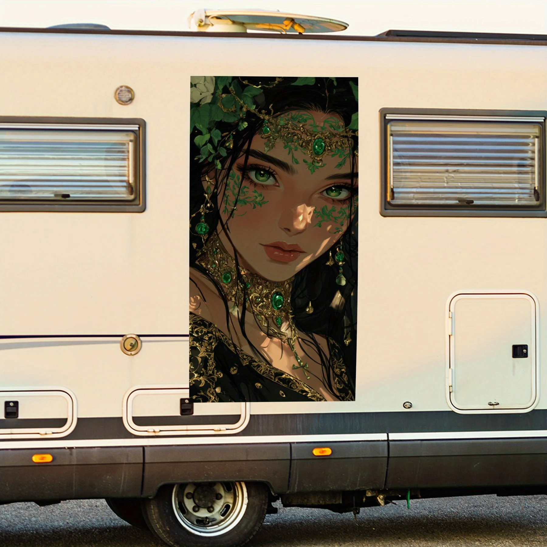 Лесная фея с зелеными бабочками, водонепроницаемая виниловая наклейка для стороны автофургона, самоклеящиеся наклейки для украшения и защиты корпуса автофургона,
Лесная фея с зелеными бабочками, водонепроницаемая виниловая наклейка для стороны автофургона, самоклеящиеся наклейки для украшения и защиты корпуса автофургона,