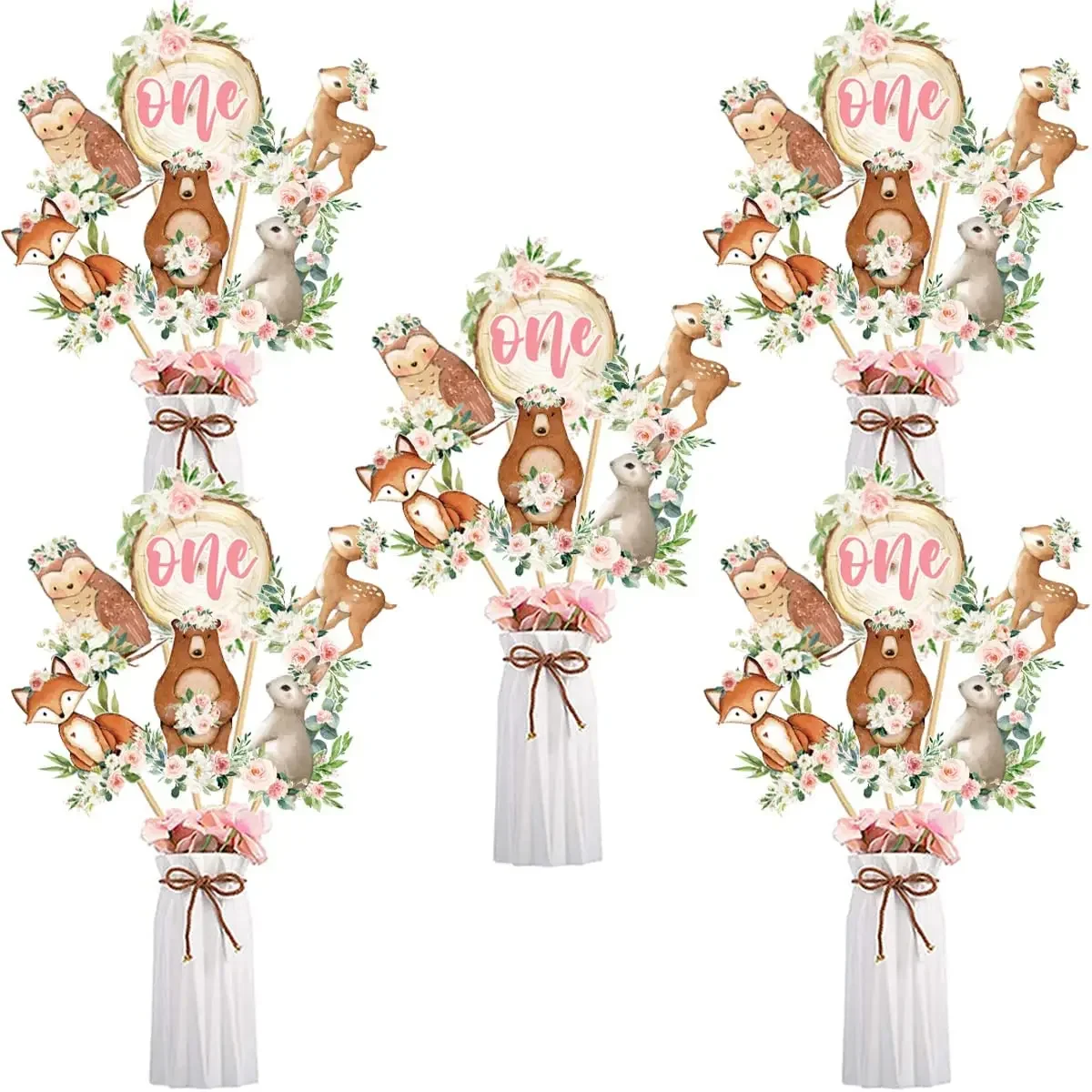 Woodland Animals Table Centerpieces, Pink Sticks, 1st Birthday Decorations for Girl, Forest Animal Table Toppers, 24Pcs
Woodland Animals Table Centerpieces, Pink Sticks, 1st Birthday Decorations for Girl, Forest Animal Table Toppers, 24Pcs