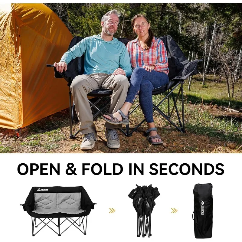 2 Person Chair Oversized Loveseat Camping Chair Double Camping Chairs For Adults Heavy Duty Camping Couch Black Outdoor
2 Person Chair Oversized Loveseat Camping Chair Double Camping Chairs For Adults Heavy Duty Camping Couch Black Outdoor