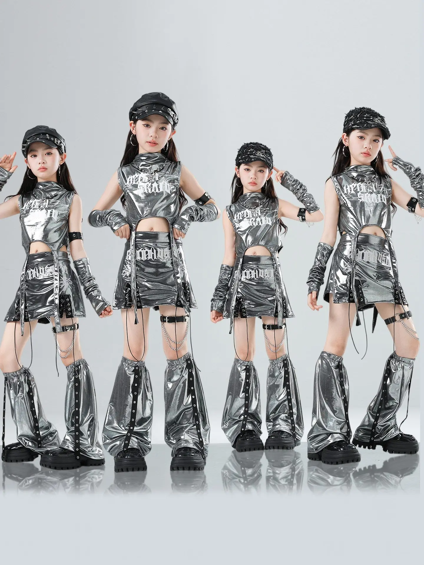 Girls Jazz Dance Performance Costume Silver Kpop Outfit Fashion Runway Clothing Modern Dance Clothes Crop Tops Skirt Suit
Girls Jazz Dance Performance Costume Silver Kpop Outfit Fashion Runway Clothing Modern Dance Clothes Crop Tops Skirt Suit