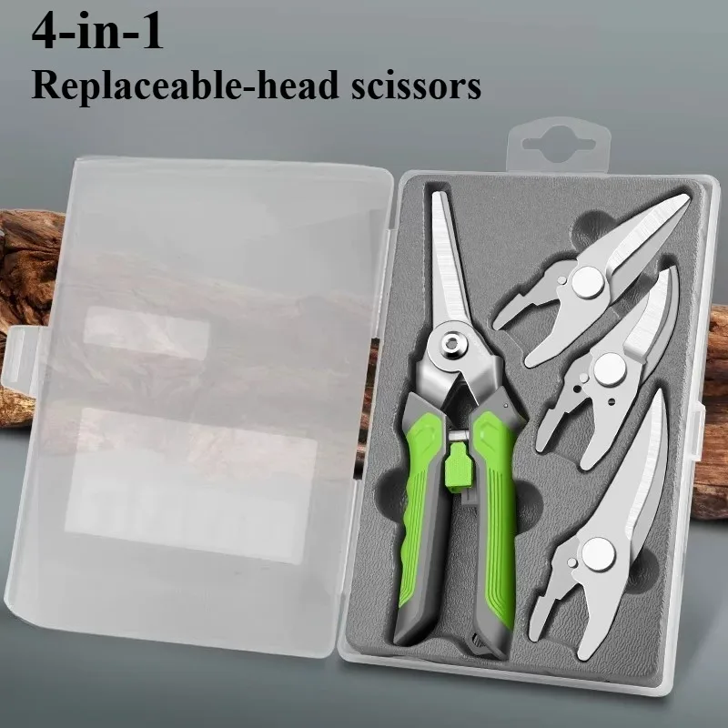 Garden shears, replaceable knife head 4-in-1 branch shears, multi-functional fruit tree special shears, garden shears
Garden shears, replaceable knife head 4-in-1 branch shears, multi-functional fruit tree special shears, garden shears
