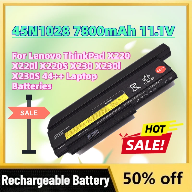 High-Capacity New 45N1028 7800mAh 11.1V Battery for Lenovo ThinkPad X220 X220i X220S X230 X230i X230S 44++ Laptop Batteries
High-Capacity New 45N1028 7800mAh 11.1V Battery for Lenovo ThinkPad X220 X220i X220S X230 X230i X230S 44++ Laptop Batteries