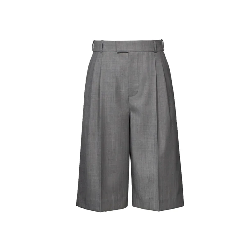 High Waist Straight Leg Woolen Pants Summer Fine Spun ey Wide Leg Bermuda Suit orts Five-Quarter Mid-Pants Women's Faion
High Waist Straight Leg Woolen Pants Summer Fine Spun ey Wide Leg Bermuda Suit orts Five-Quarter Mid-Pants Women's Faion