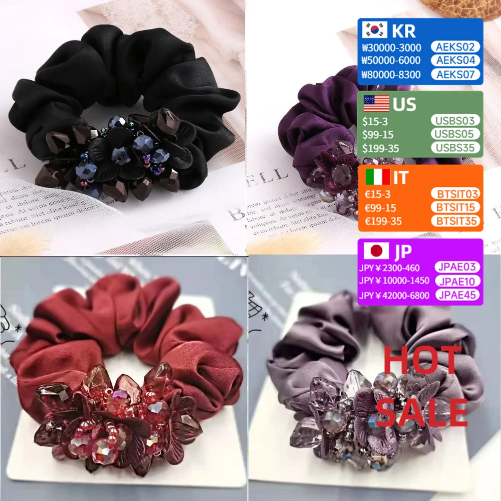 Elegant Woman Beaded Crystal Wide Hair Rope Hair Binding Flower Banquet Festival Satin Large Intestine Ring Head Rope Headwear
Elegant Woman Beaded Crystal Wide Hair Rope Hair Binding Flower Banquet Festival Satin Large Intestine Ring Head Rope Headwear