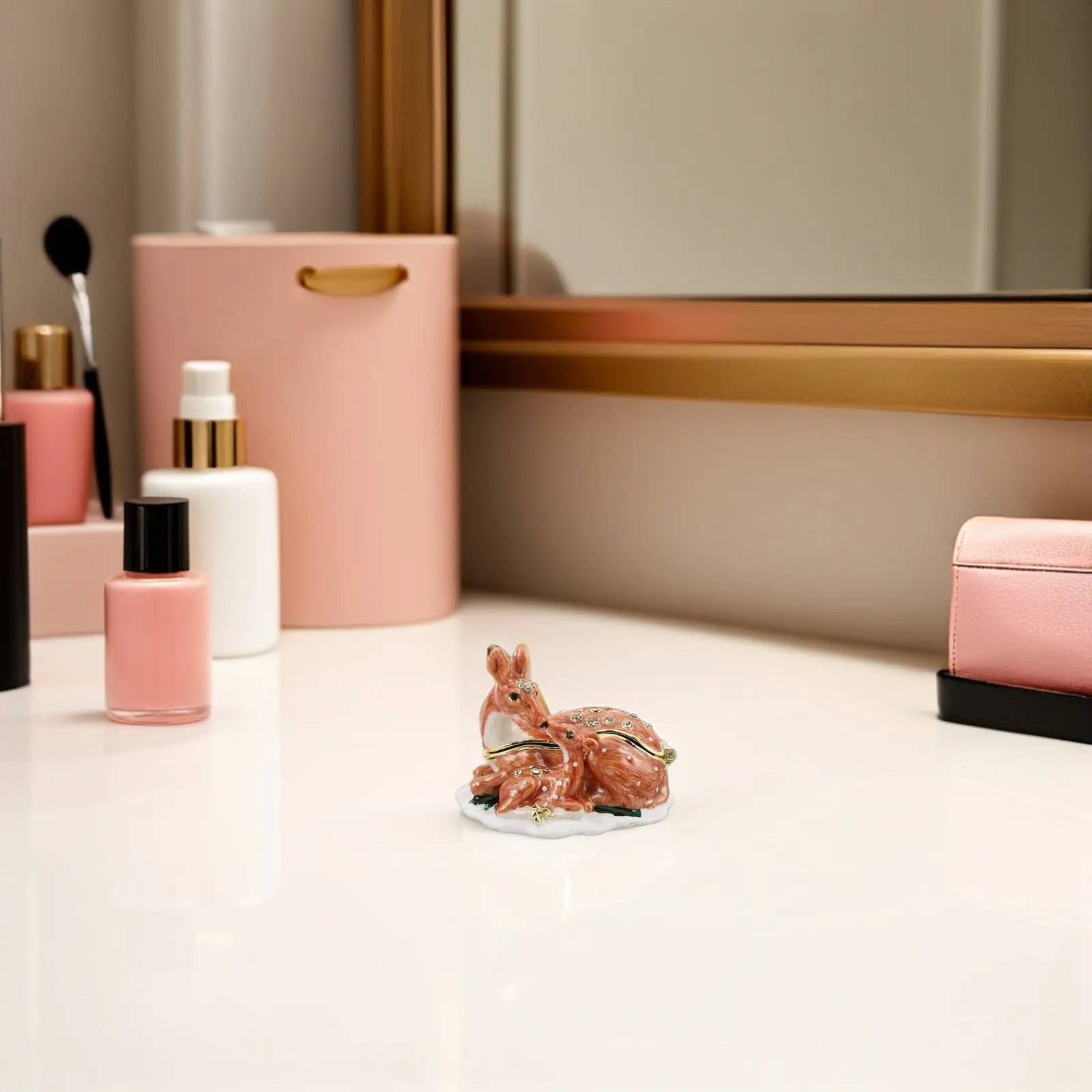 Mother Deer Jewelry Box Elegant Embellished Enamel Trinket Holder for Earrings Small Decorative Keepsake Storage Box
Mother Deer Jewelry Box Elegant Embellished Enamel Trinket Holder for Earrings Small Decorative Keepsake Storage Box