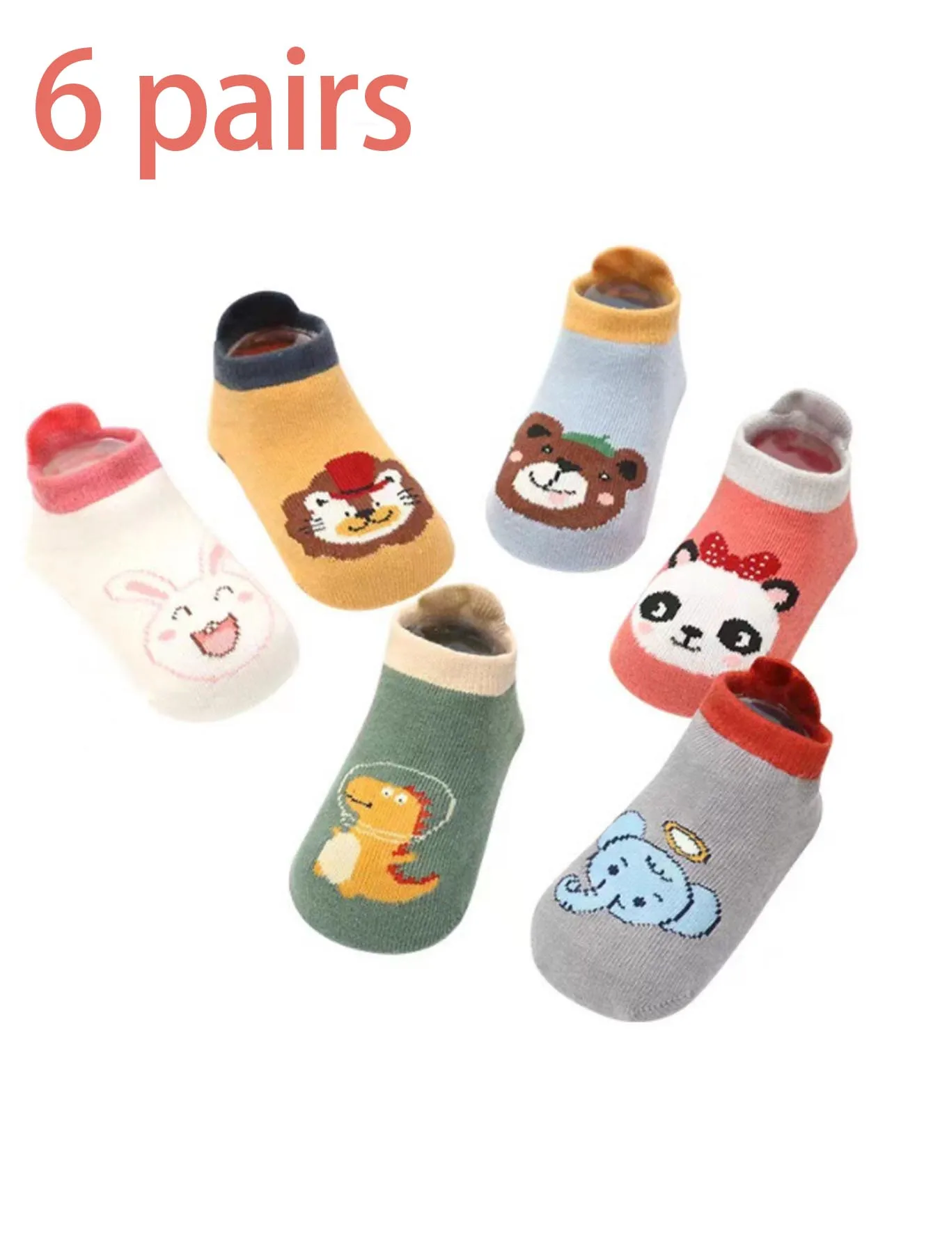 6 pairs of boys and girls' anti slip socks with cute cartoon animal patterns, comfortable and breathable baby floor socks
6 pairs of boys and girls' anti slip socks with cute cartoon animal patterns, comfortable and breathable baby floor socks