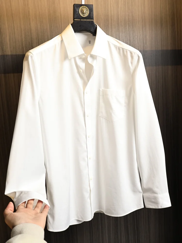 Pure White Men's Business Shirt Long Sleeve Sharp Collar Commute Large Company Order Fashionable Inner Wear Standard Fit Poly...
Pure White Men's Business Shirt Long Sleeve Sharp Collar Commute Large Company Order Fashionable Inner Wear Standard Fit Poly...