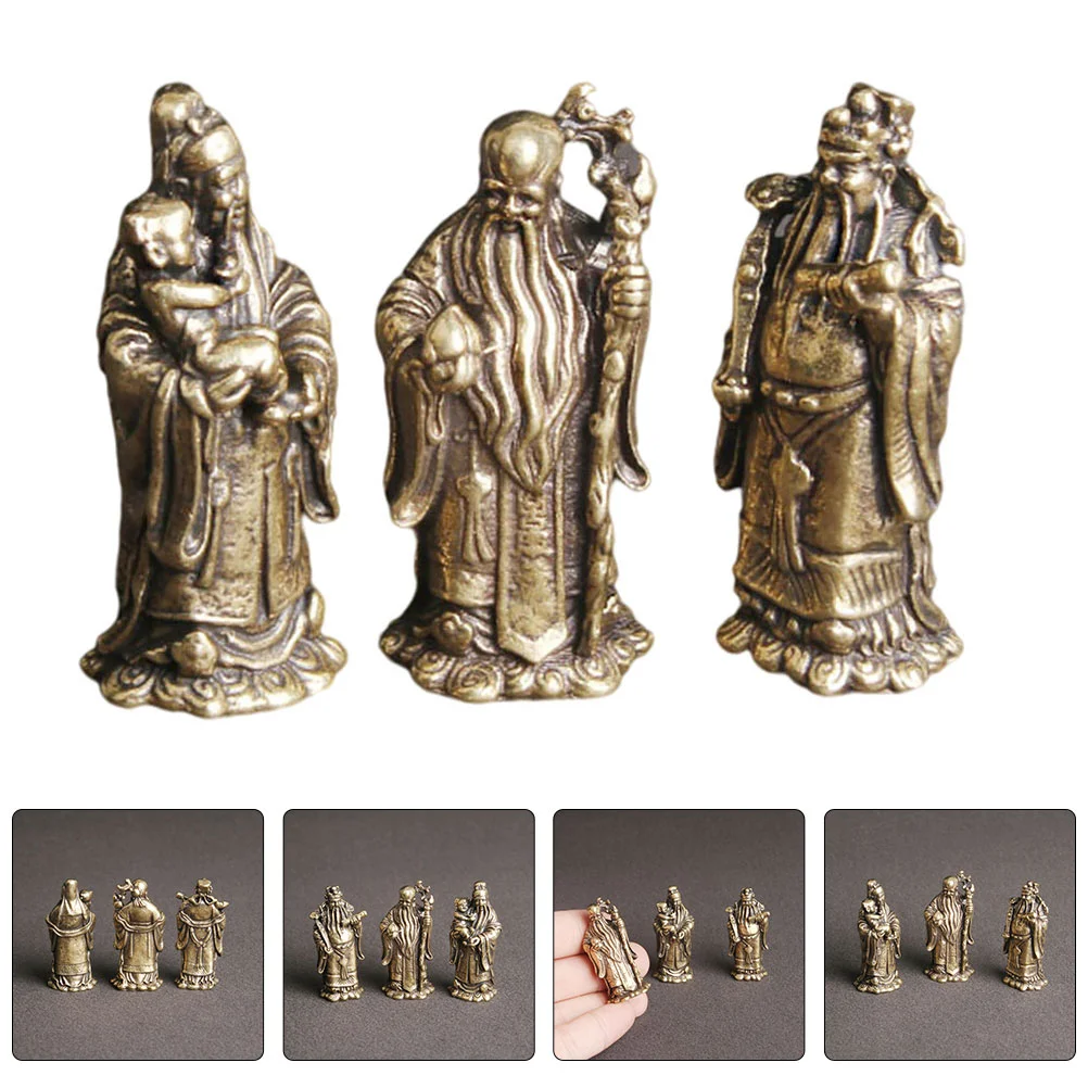 3 Pcs Retro Decor Brass Fu Lu Shou Craft Figurine Statue Golden Immortal Ornament Indoor Tabletop Office
3 Pcs Retro Decor Brass Fu Lu Shou Craft Figurine Statue Golden Immortal Ornament Indoor Tabletop Office