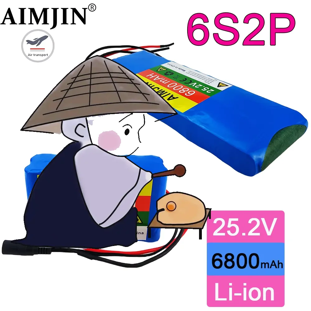 25.2V 6800mAh rechargeable lithium battery with BMS protection board, 18650 lithium-ion battery pack 6s2p , and charger
25.2V 6800mAh rechargeable lithium battery with BMS protection board, 18650 lithium-ion battery pack 6s2p , and charger