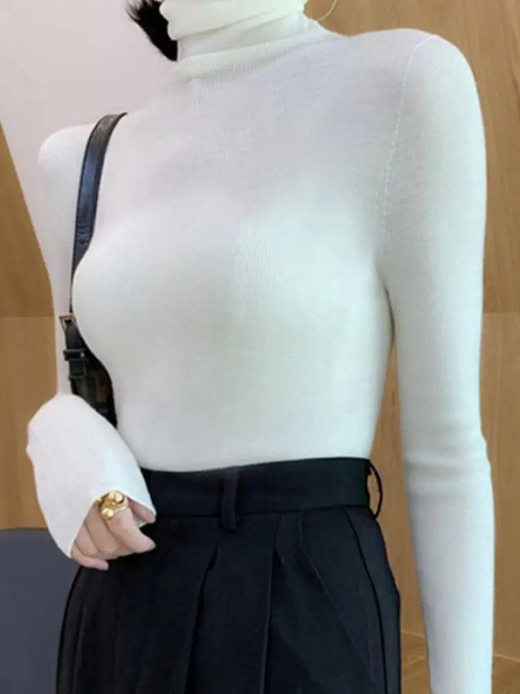 Autumn Winter Korean Version Solid Elegant Long Sleeve Sweater Women High Neck Holiday Knit Short Tops Simplicity Clothing Trend
Autumn Winter Korean Version Solid Elegant Long Sleeve Sweater Women High Neck Holiday Knit Short Tops Simplicity Clothing Trend