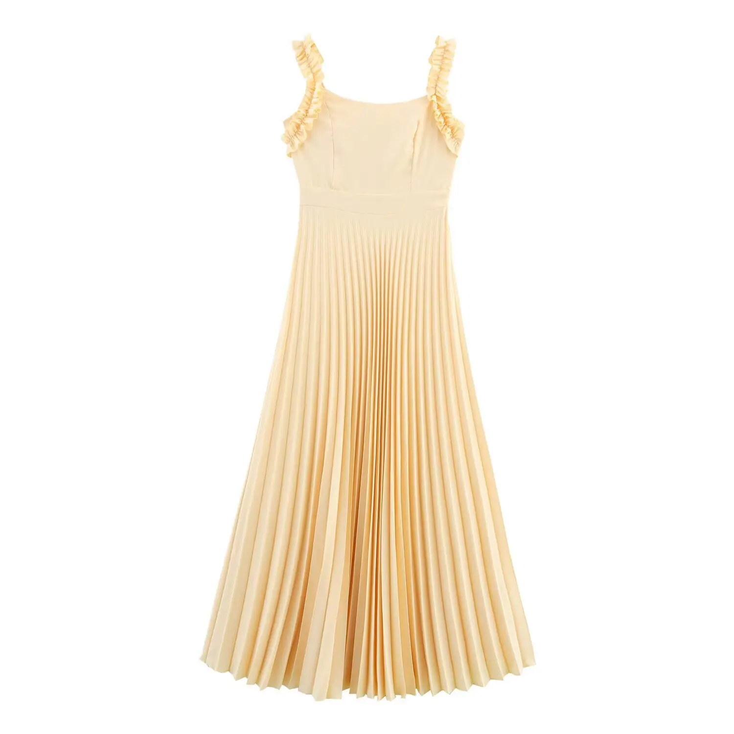 Yellow Simple Style Pleated Dress 2025 Summer Sleeveless Women's Ruffled Suspender Dresses Casual Beach Long Party Dress
Yellow Simple Style Pleated Dress 2025 Summer Sleeveless Women's Ruffled Suspender Dresses Casual Beach Long Party Dress