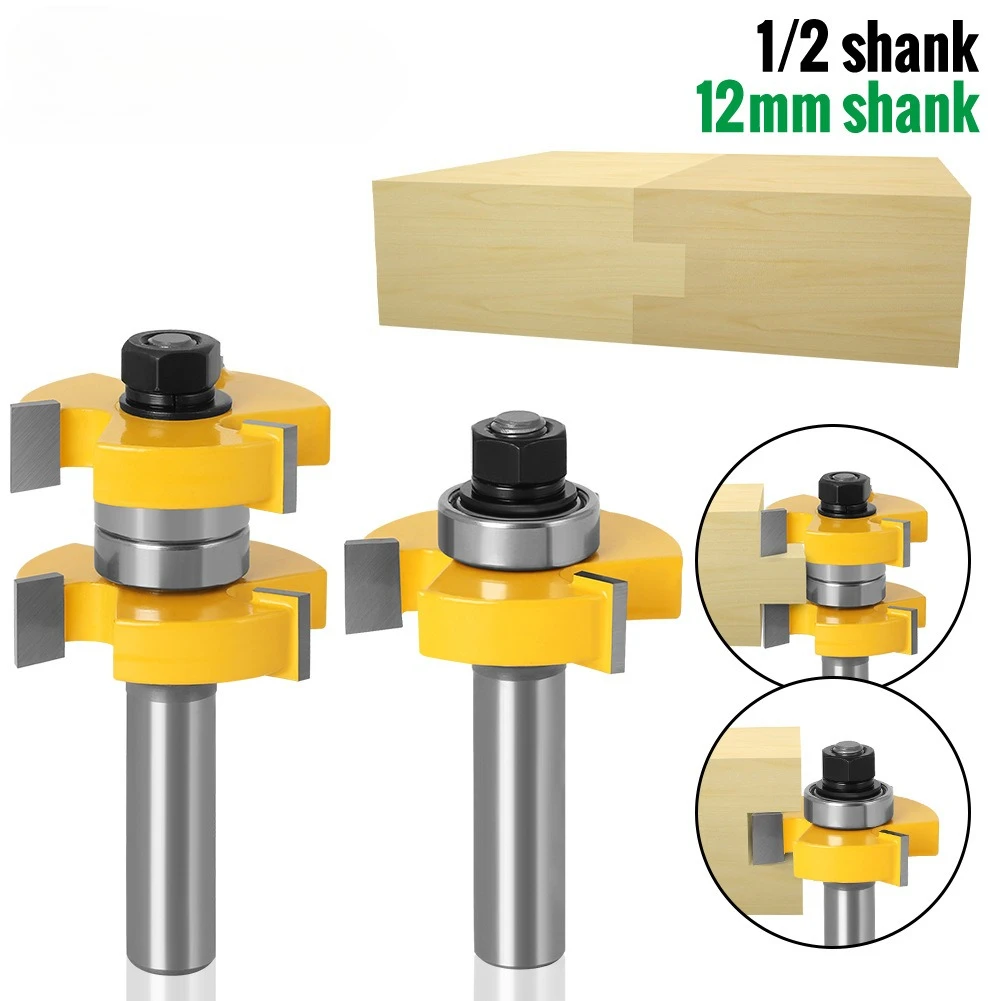 2PCS 1/2" 12mm Shank Cutter 3-Tooth Tongue & Groove Joint Assemble Router Bits T-Slot Milling Cutter for WoodWoodworking Milling
2PCS 1/2" 12mm Shank Cutter 3-Tooth Tongue & Groove Joint Assemble Router Bits T-Slot Milling Cutter for WoodWoodworking Milling