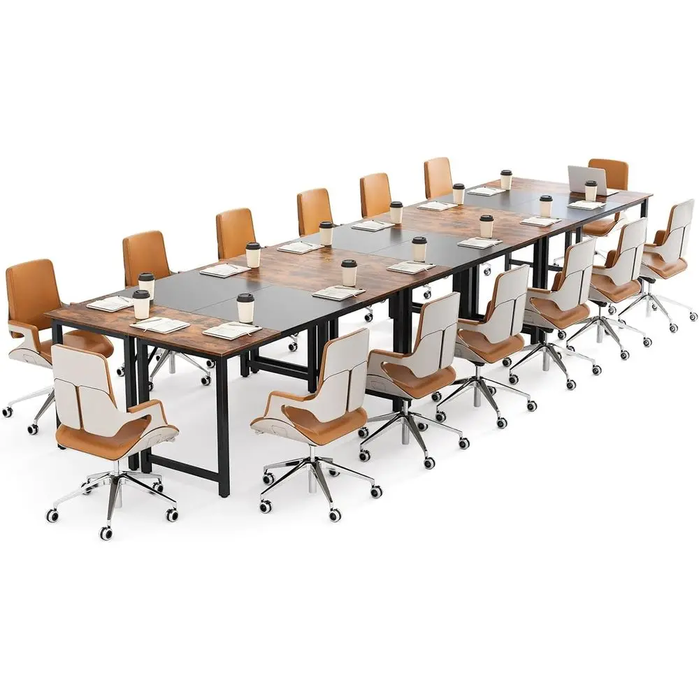 6-Person Conference Table Set, 63 x 24 Meeting Room Desk with Metal Legs and Adjustable Foot Pads, Large Office Desk, Black & Ru
6-Person Conference Table Set, 63 x 24 Meeting Room Desk with Metal Legs and Adjustable Foot Pads, Large Office Desk, Black & Ru