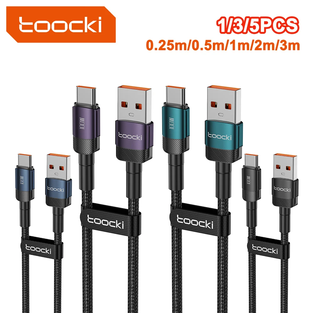 Toocki 3PCS USB Type C Cable 100W Fast Charging QC4.0 for iPhone 17 16 15 Samsung S25 Xiaomi Huawei Fast Type C Cable Data Wire
Toocki 3PCS USB Type C Cable 100W Fast Charging QC4.0 for iPhone 17 16 15 Samsung S25 Xiaomi Huawei Fast Type C Cable Data Wire