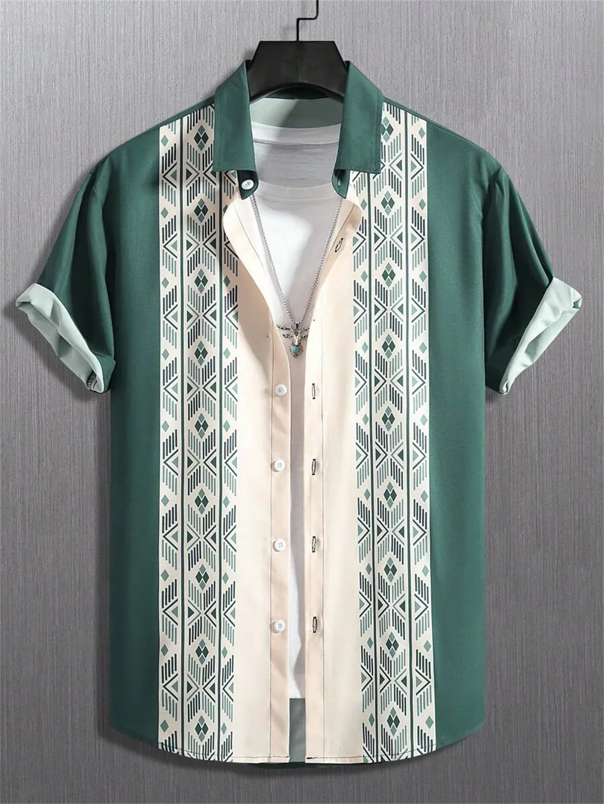 Hawaiian Casual Men's Short Sleeve Shirt Ethnic Totem Print Fashion Lapel Men's Tops Plus Size Men's Shirt
Hawaiian Casual Men's Short Sleeve Shirt Ethnic Totem Print Fashion Lapel Men's Tops Plus Size Men's Shirt