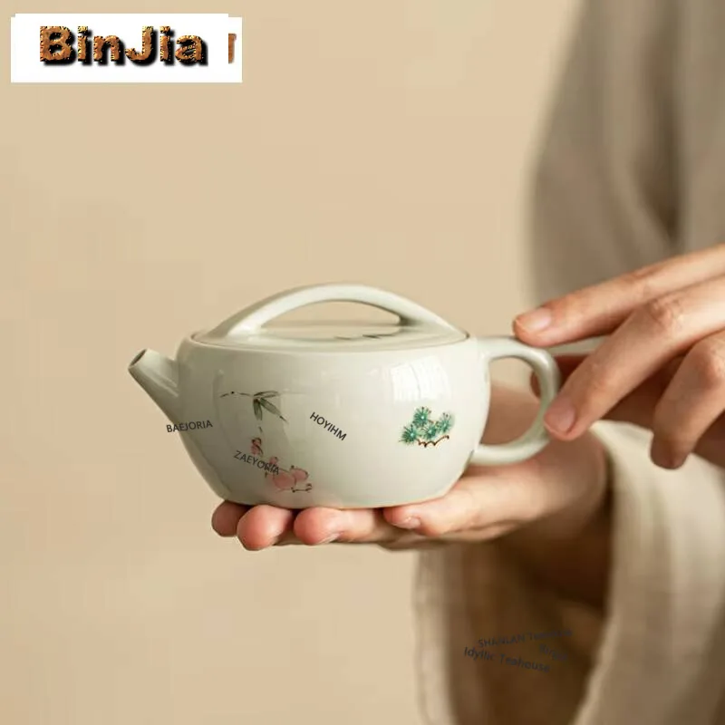 110ml Jingdezhen Plant Ash Hanwa Pot Hand-painted Three Friends Of Winter Teapot With Filter Vintage Pot Tea Maker Kettle Teaset
110ml Jingdezhen Plant Ash Hanwa Pot Hand-painted Three Friends Of Winter Teapot With Filter Vintage Pot Tea Maker Kettle Teaset