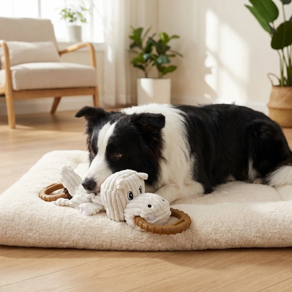 Dog Chew Toy Double Ring Hippopotamus Plush Dog Toy Tug of War Chew Toy Boredom Relief Teething for Small Medium Dogs
Dog Chew Toy Double Ring Hippopotamus Plush Dog Toy Tug of War Chew Toy Boredom Relief Teething for Small Medium Dogs