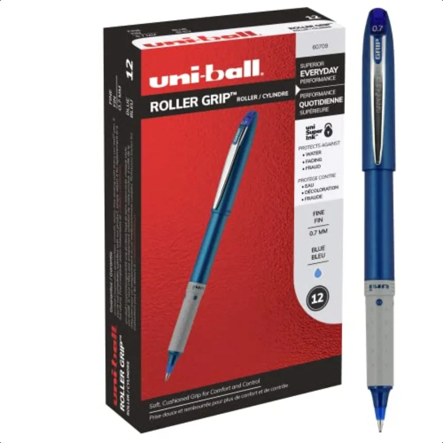 Uniball Roller Grip Pens 12 Count Extra Large Grip Blue Rollerballs Pens.7mm Medium Tip Size Smooth Writing Japanese Pens Schoo
Uniball Roller Grip Pens 12 Count Extra Large Grip Blue Rollerballs Pens.7mm Medium Tip Size Smooth Writing Japanese Pens Schoo
