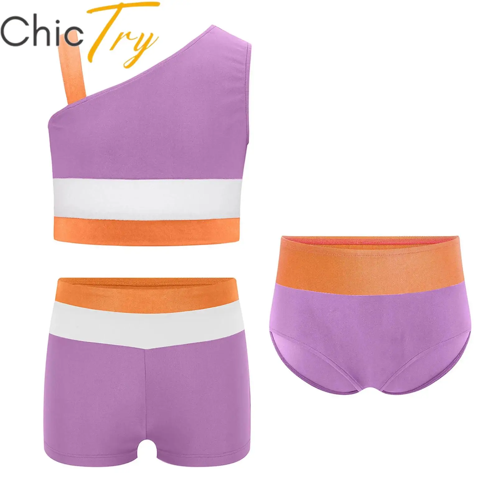 Kids Girls Ballet Sets Gymnastics Workout Sports Tracksuit Sleeveless Asymmetrical Color Block Crop Top with Briefs and Shorts
Kids Girls Ballet Sets Gymnastics Workout Sports Tracksuit Sleeveless Asymmetrical Color Block Crop Top with Briefs and Shorts